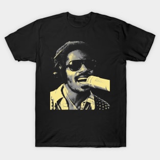 Singer Stevie Wonder Grey T-Shirt